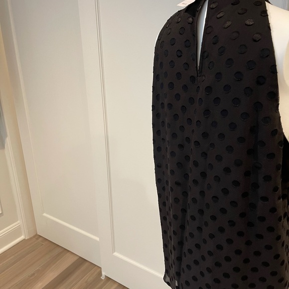 Ann Taylor Black Polka Dot Sleeveless Top S NWT - Picture 5 of 7
